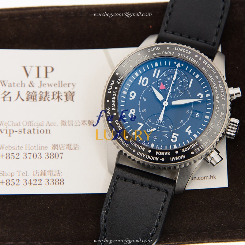 IWC IW395001 Pilots Automatic Replica Watch, Black Dial, Steel Case, Cowhide Strap - Image 5