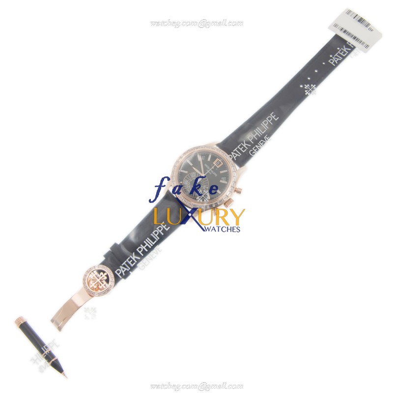 Patek Philippe 5961R-001 COMPLICATIONS Automatic 18kt Rose Gold Diamonds Black Dial Replica Watch - Image 2