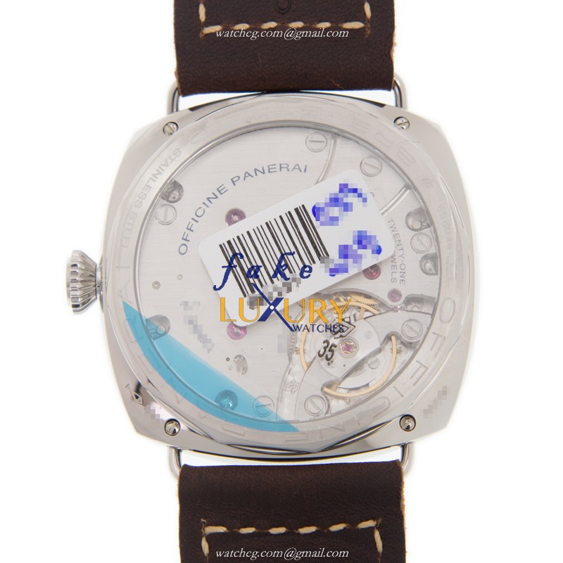 Panerai PAM00685 RADIOMIR Manual Wind Replica, 47mm SS Case, Black Dial, Brown Leather Strap Watch - Image 3