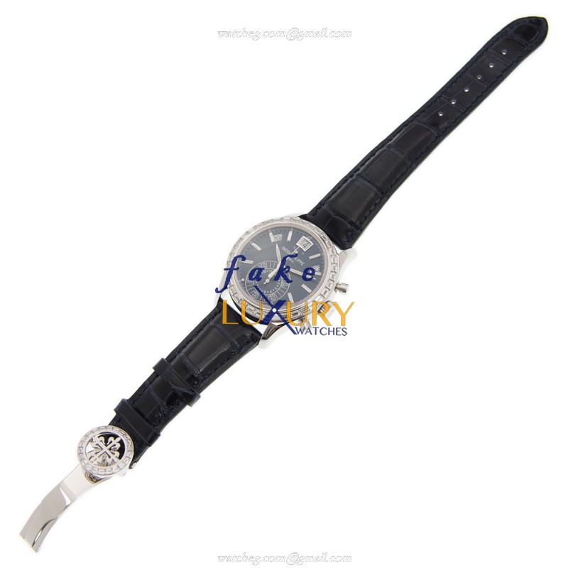 Patek Philippe 5961P-001 - Replica Watch - Automatic - 18kt White Gold & Diamond - Dark Blue Dial - Image 2