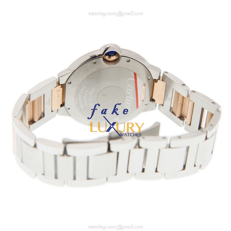Cartier W2BB0004 BALLON BLEU Automatic 18kt Rose Gold & Steel Replica Watch, Swiss Movement, White - Image 4