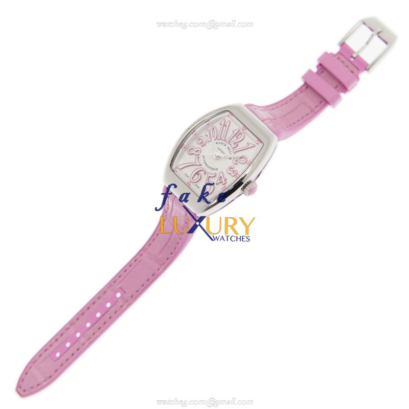 Franck Muller V 29 SC AT FO AC.RS Vanguard Automatic White Dial Pink Strap Replica Watch - Image 2