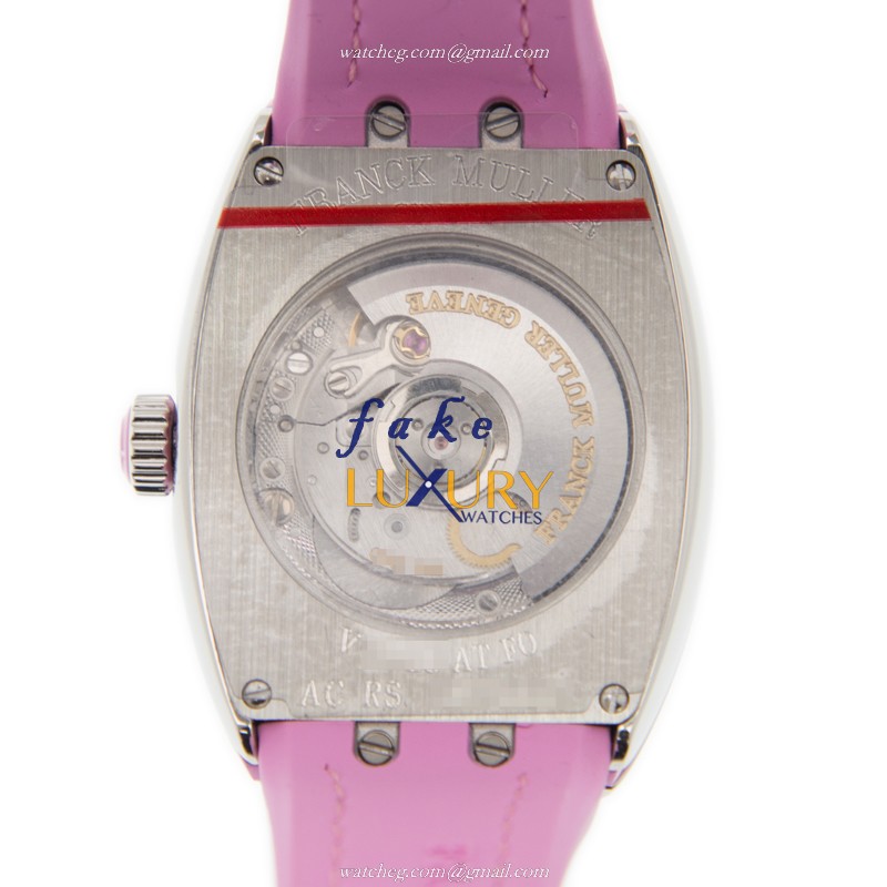 Franck Muller V 29 SC AT FO AC.RS Vanguard Automatic White Dial Pink Strap Replica Watch - Image 3