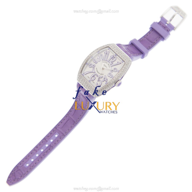 Franck Muller V29 SC AT FO D AC.VL Replica Watch, Automatic Movement, White Dial, Purple Alligator - Image 2