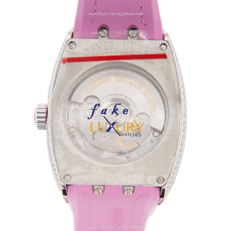 Franck Muller V29 SC AT FO D CDAC.RS Vanguard Replica Watch Silver Dial Pink Alligator Strap - Image 3