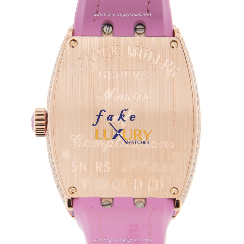 Franck Muller V29 QZ D CD5N.RS - Replica Watch - Pink Alligator Strap - Quartz - 18kt Rose Gold Case - Image 3