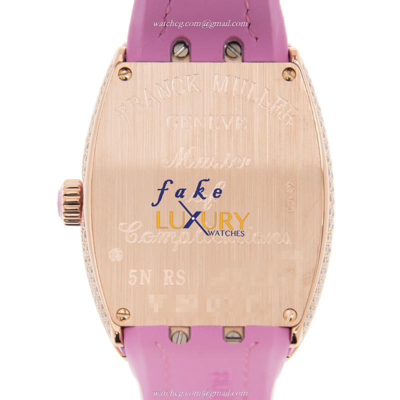 -5N.RS-Franck Muller V 29 QZ D Vanguard Quartz 18kt Rose Gold Diamond Replica Watch - Image 3