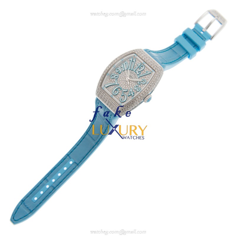 Franck Muller V 29 SC AT FO D CD AC.BL Vanguard Replica Watch, Automatic, Silver Dial, Blue - Image 2