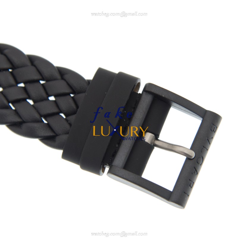 Bulgari 102632 BBP40BCGLD/N Replica Watch, 44mm Carbon Fiber Case, Automatic, Black Dial Leather - Image 4