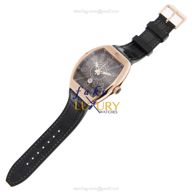 Franck Muller V 45 SC DT 5N.NR VANGUARD Replica Watch, Automatic, 44mm, Black Dial, Rose Gold Case - Image 2