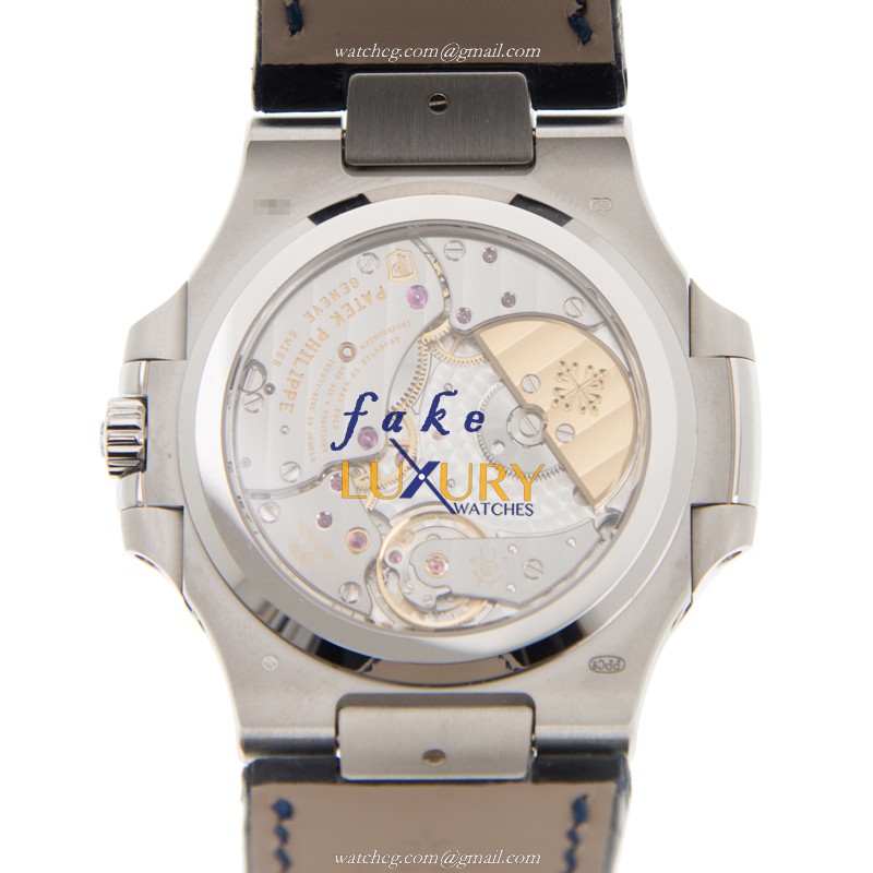 5724G-001 - Patek Philippe Nautilus Replica Watch 40mm Automatic Dark Blue Dial Leather - Image 3