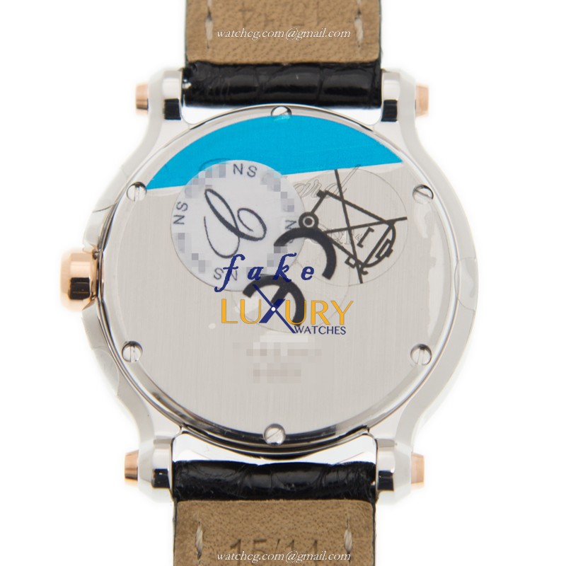 Chopard 278509-6002 HAPPY SPORT Quartz 18kt Rose Gold Replica Watch | Automatic | Steel | White - Image 3