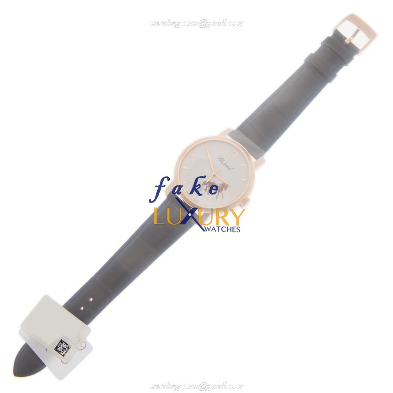 Chopard 161278-5015 CLASSIC AUTO | 18kt Rose Gold | White Dial | Brown Alligator Strap | Replica - Image 2