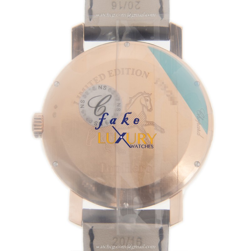 Chopard 161278-5015 CLASSIC AUTO | 18kt Rose Gold | White Dial | Brown Alligator Strap | Replica - Image 3