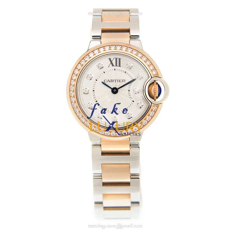 Cartier W3BB0009 BALLON BLEU Quartz 18kt Rose Gold & Diamonds Replica Watch - Automatic - Steel Case - Image 2