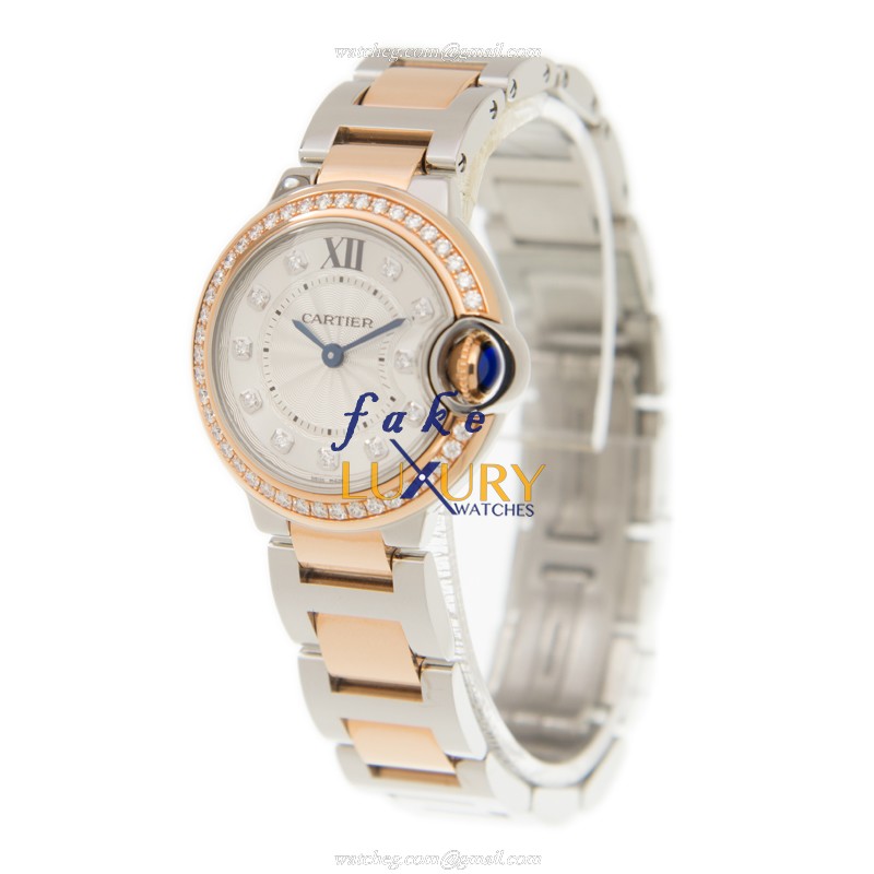 Cartier W3BB0009 BALLON BLEU Quartz 18kt Rose Gold & Diamonds Replica Watch - Automatic - Steel Case - Image 3