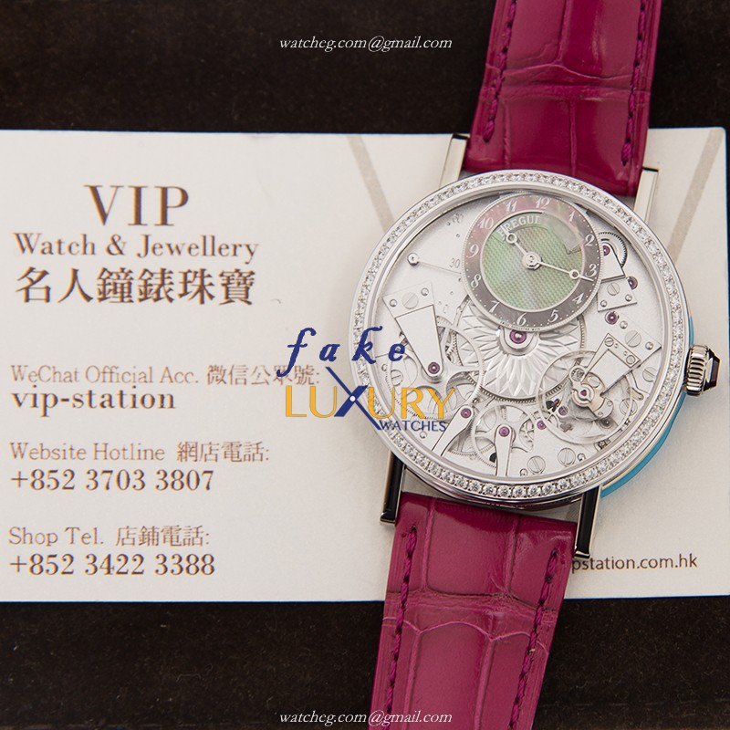 Breguet Tradition 7038BB/1T/9V6/D00D 18kt White Gold Diamond Automatic Replica Watch - Image 5