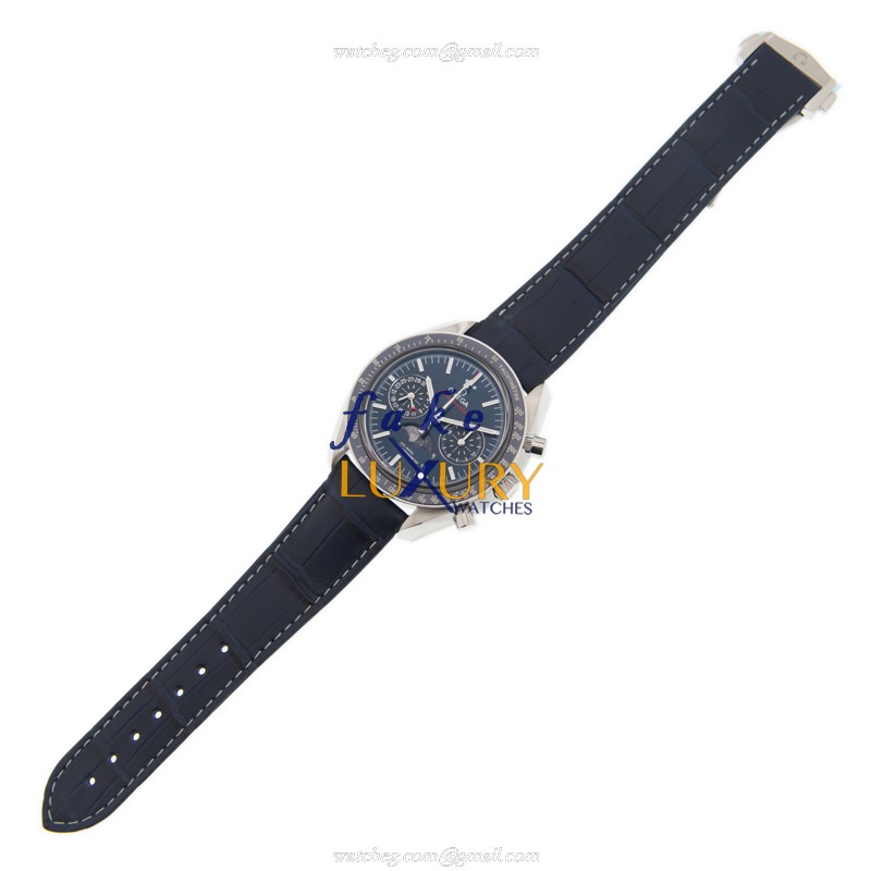 Omega 304.33.44.52.03.001 SPEEDMASTER | AUTO | 44.25MM STEEL | Blue Dial & Leather Strap Replica - Image 2