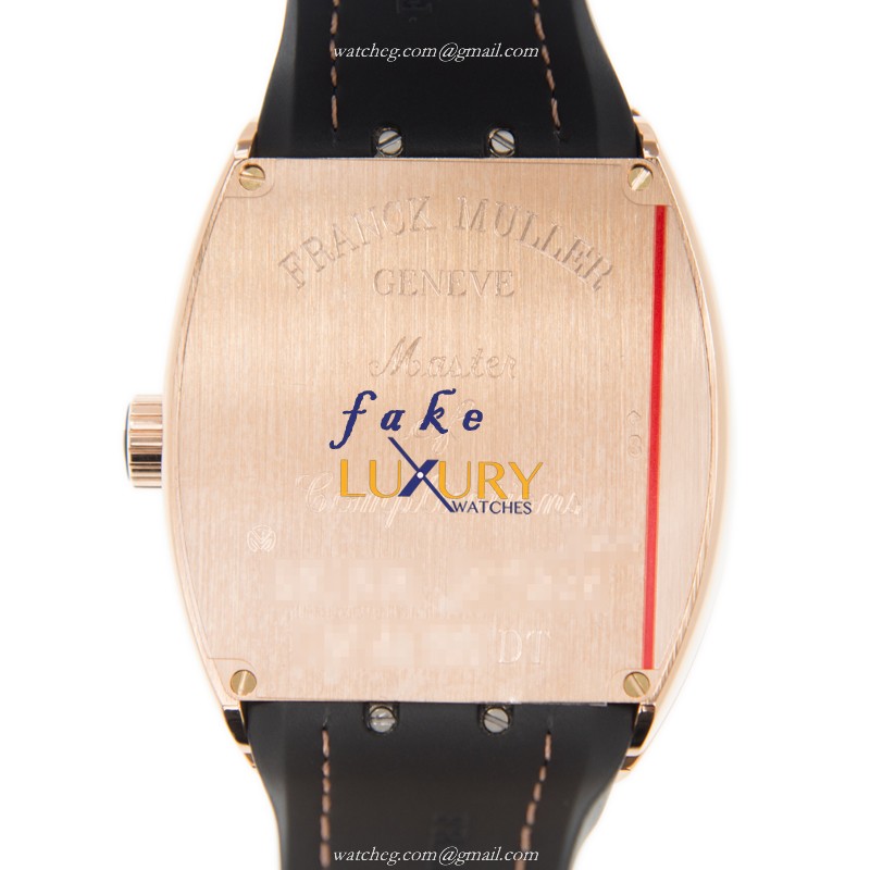 Franck Muller V 41 SC DT 5N.NR Vanguard Replica Watch, Automatic 18kt Rose Gold, Black Dial - Image 3