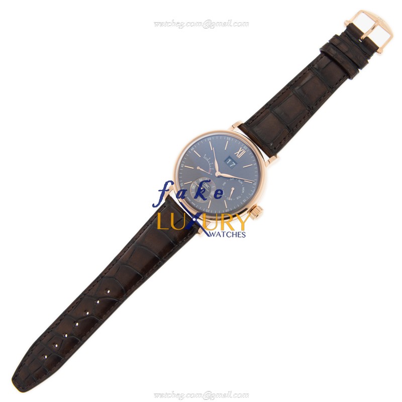 IWC PORTOFINO IW516203 Manual Wind 18kt Rose Gold Dark Grey Dial Alligator Strap Replica Watch - Image 2