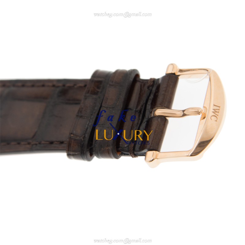 IWC PORTOFINO IW516203 Manual Wind 18kt Rose Gold Dark Grey Dial Alligator Strap Replica Watch - Image 4