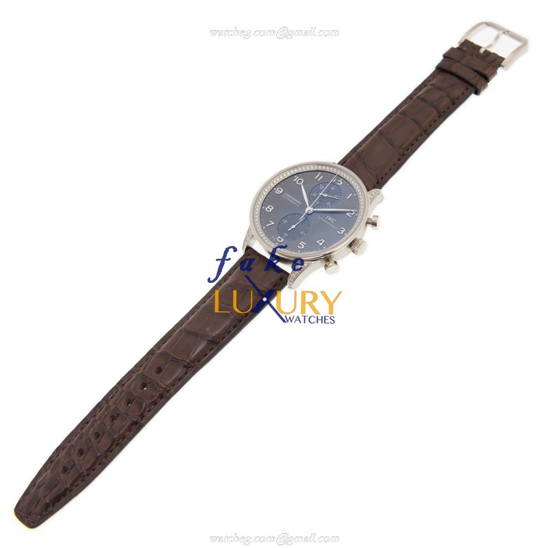 IW371474 - IWC Portuguese Replica Watch Automatic 18kt White Gold Diamond Dark Grey Dial - Image 2