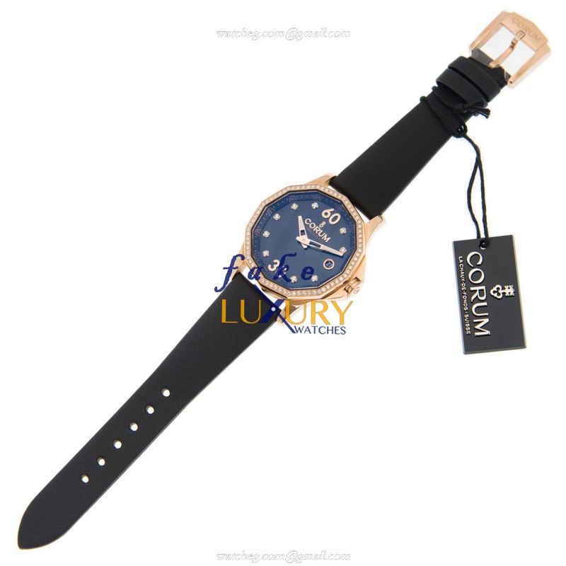 Corum Admirals Cup 082.101.85/0041 PN10 Automatic 18kt Rose Gold & Diamonds Black Dial Replica Watch - Image 2