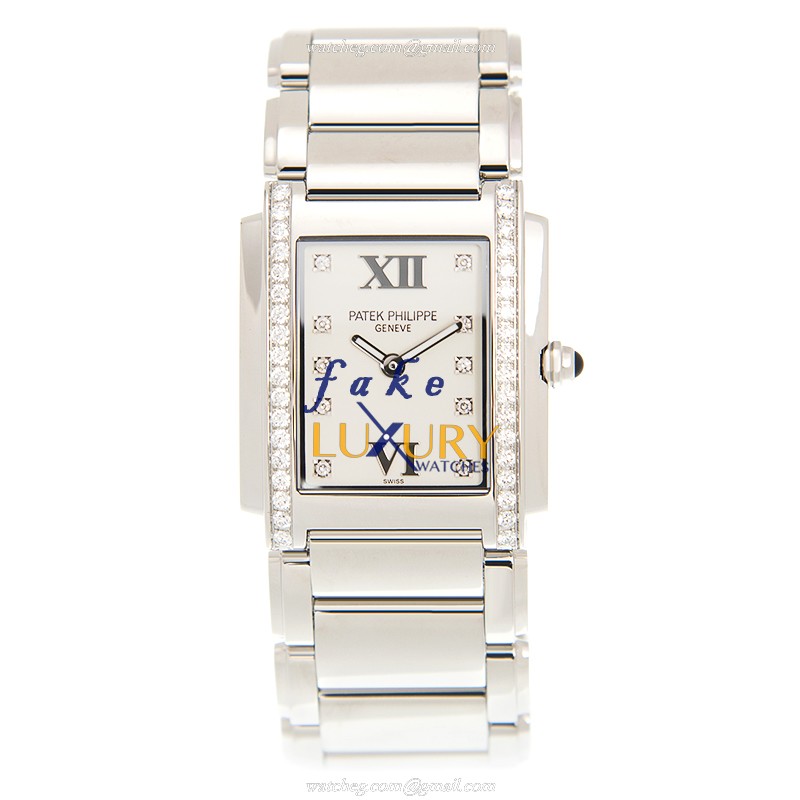 Patek Philippe Replica Watch 4910/10A-011, White Dial, Stainless Steel & Diamonds Case, Quartz - Image 2