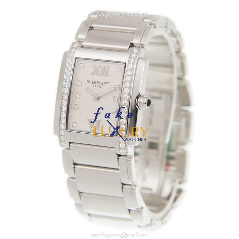 Patek Philippe Replica Watch 4910/10A-011, White Dial, Stainless Steel & Diamonds Case, Quartz - Image 3