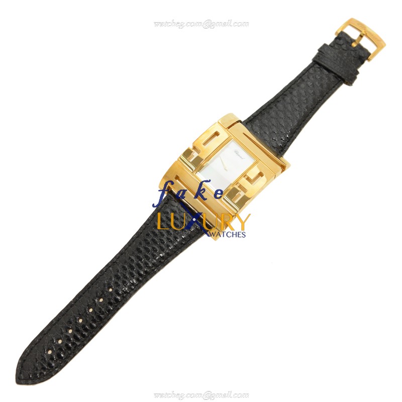 Chopard 127126 0002 CLASSIQUE Quartz 18kt Gold & Steel Replica Watch - White Dial, Black Alligator - Image 2