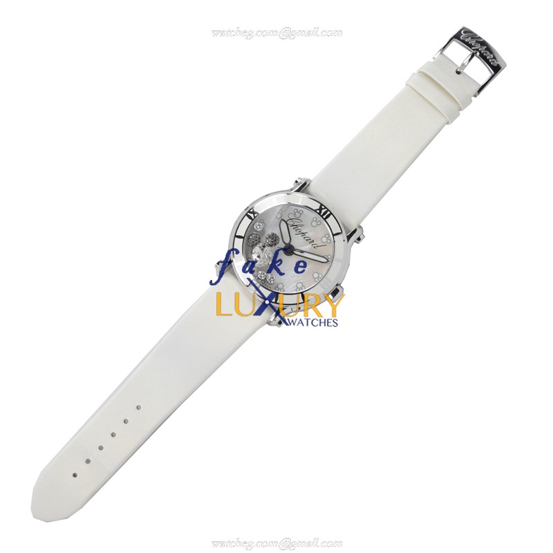 Chopard 288524-3004 Replica Watch, Quartz Movement, White Dial, Leather Strap - Image 2