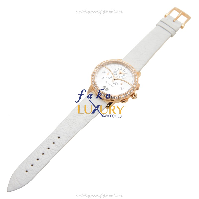 Blancpain 3626-2954-58A Women's Automatic 18kt Rose Gold Diamond White Dial Replica Watch - Image 2
