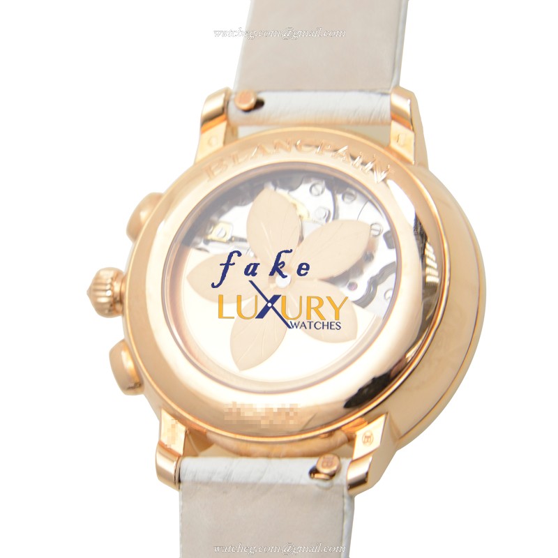 Blancpain 3626-2954-58A Women's Automatic 18kt Rose Gold Diamond White Dial Replica Watch - Image 3