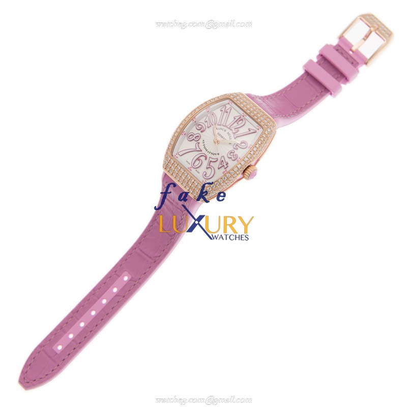 Franck Muller V 32 SC AT FO D 5N.RS VANGUARD Automatic 18kt Rose Gold & Diamonds Pink Alligator - Image 2