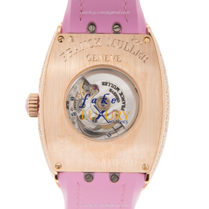 Franck Muller V 32 SC AT FO D 5N.RS VANGUARD Automatic 18kt Rose Gold & Diamonds Pink Alligator - Image 3