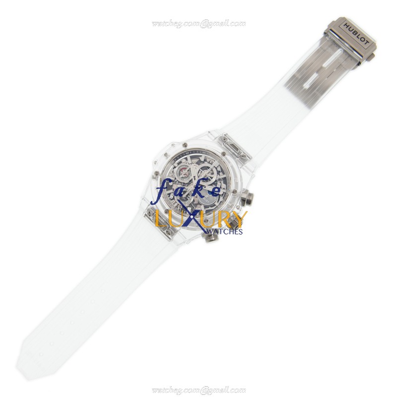 Hublot 406.JX.0120.RT Replica Watch Sapphire Case Automatic Movement Transparent Skull Dial - Image 2