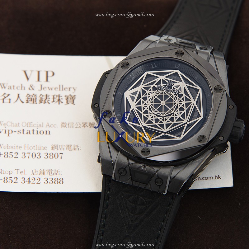 Hublot 415.CX.1114.VR.MXM17 - Replica Watch - Automatic - Ceramic Case - Black Dial & Rubber Strap - Image 5