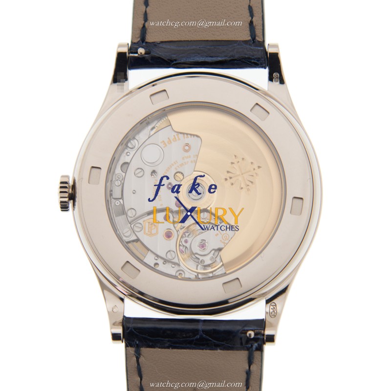 Patek Philippe 5296G-001 Calatrava 18kt White Gold Automatic Blue Strap Replica Watch - Image 3