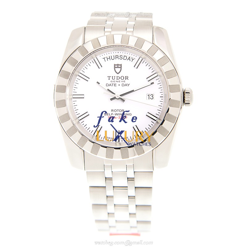 Tudor 23010-62110-WT CLASSIC Automatic Steel | White Dial Silver Strap Replica Watch - Image 2
