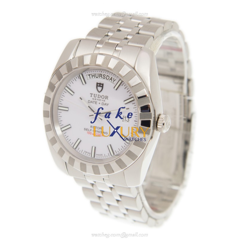 Tudor 23010-62110-WT CLASSIC Automatic Steel | White Dial Silver Strap Replica Watch - Image 3