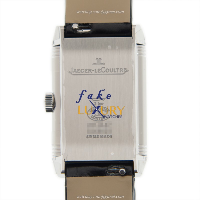 Jaeger-Lecoultre Q2618430 REVERSO Quartz Stainless Steel Replica Watch - Silver Dial, Black Leather - Image 3