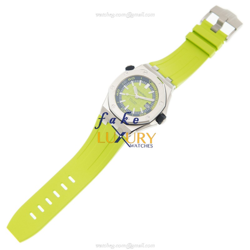 Audemars Piguet Royal Oak Offshore Replica Watch 15710ST.OO.A038CA.01, Green Dial, Rubber Strap - Image 2
