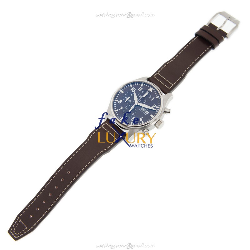 IWC IW377713 Replica Watch with Automatic Movement, Brown Dial, Steel Case Cowhide Strap - Image 2