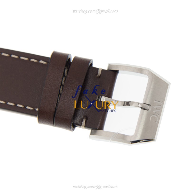 IWC IW377713 Replica Watch with Automatic Movement, Brown Dial, Steel Case Cowhide Strap - Image 4