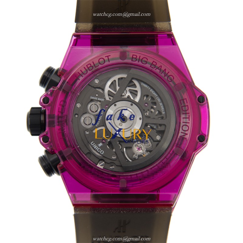 -411.JR.4901.RT - Hublot BIG BANG Automatic Red Sapphire Crystal Replica Watch - Black Dial & - Image 3