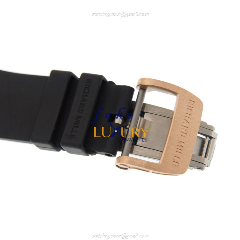 Richard Mille RM11-01 Replica Watch Automatic 18kt Rose Gold Black Dial Rubber Strap - Image 4