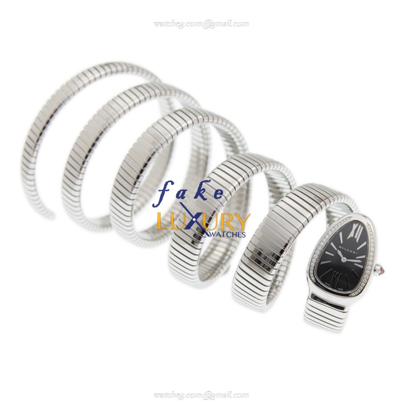 102736 - Bulgari Serpenti Replica Watch - Quartz Stainless Steel - Black Dial - Image 2