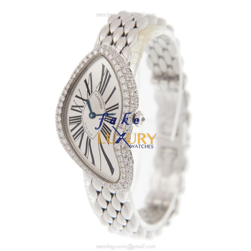 Cartier WL420051 CRASH Replica Watch, Manual Wind, Silver Dial, 18kt White Gold & Diamond Case - Image 3