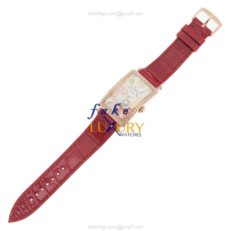 Franck Muller 952 QZ REL MOP BC D 1R COL DRM 5N Replica Watch, Rose Gold & Diamond Case, White MOP - Image 2