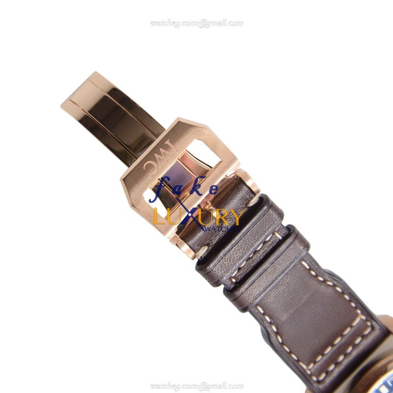 IWC IW502802 Replica Watch Automatic 18kt Rose Gold Dark Blue Dial Brown Cowhide Strap - Image 2